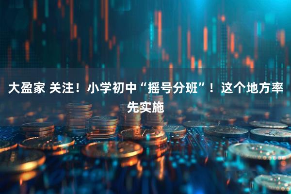 大盈家 关注！小学初中“摇号分班”！这个地方率先实施