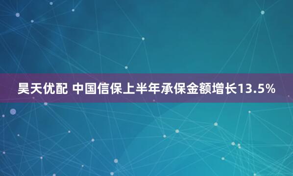 昊天优配 中国信保上半年承保金额增长13.5%